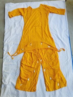 Ethnic Indian Wear Mustard Yellow Kurta and Palazzo Set